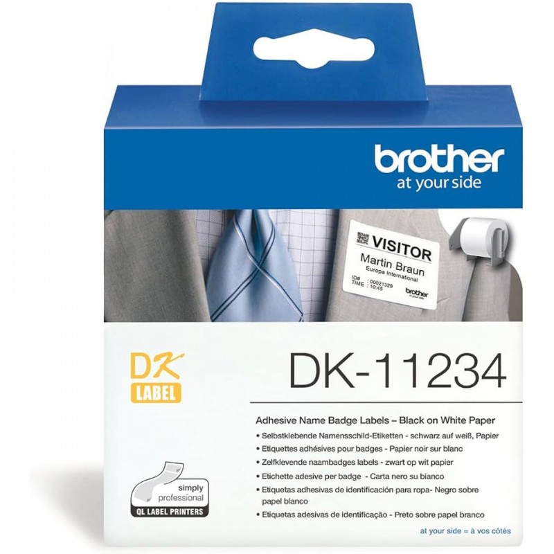 Rotolo da 260 Etichette in Carta Originali Brother DK-11234 60mm x 86mm Nero  su Bianco
